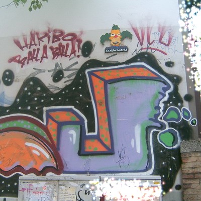 Graffiti and street art from a photo tour in Bremen including colourful sprayed tags and top-to-bottoms.
