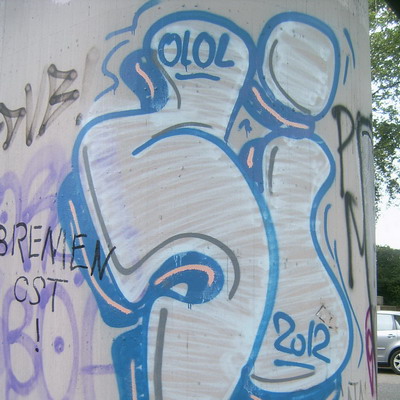 Graffiti and street art from a photo tour in Bremen including colourful sprayed tags and top-to-bottoms.