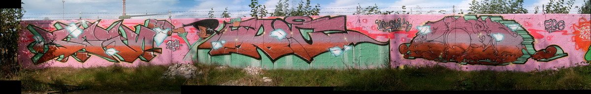 Graffiti and street art from a photo tour in Bremen including colourful sprayed tags and top-to-bottoms.