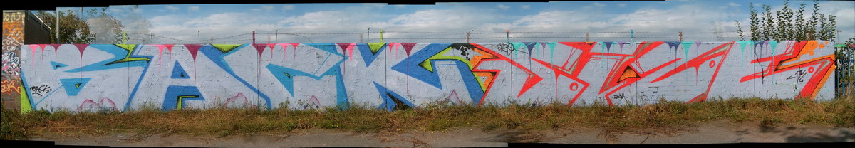Graffiti and street art from a photo tour in Bremen including colourful sprayed tags and top-to-bottoms.