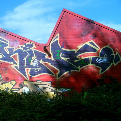 Graffiti and street art from a photo tour in Bremen including colourful sprayed tags and top-to-bottoms.
