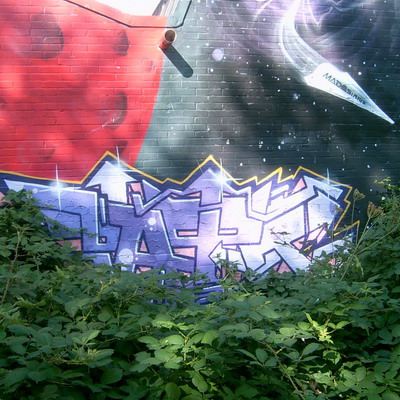 Graffiti and street art from a photo tour in Bremen including colourful sprayed tags and top-to-bottoms.