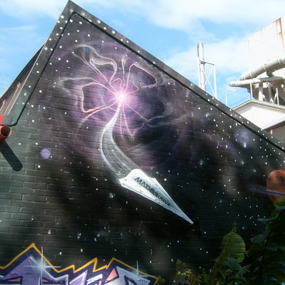 Graffiti and street art from a photo tour in Bremen including colourful sprayed tags and top-to-bottoms.
