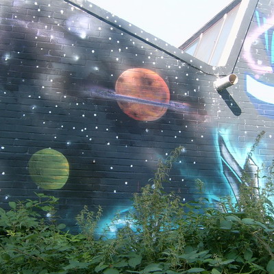 Graffiti and street art from a photo tour in Bremen including colourful sprayed tags and top-to-bottoms.