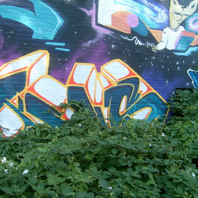 Graffiti and street art from a photo tour in Bremen including colourful sprayed tags and top-to-bottoms.
