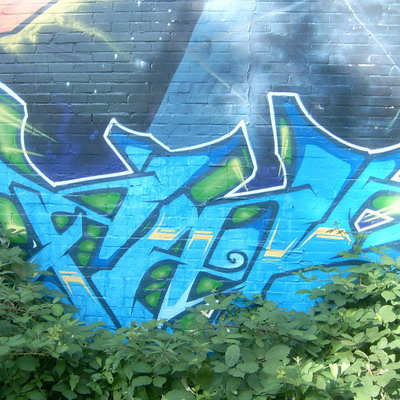 Graffiti and street art from a photo tour in Bremen including colourful sprayed tags and top-to-bottoms.