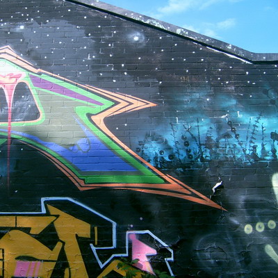 Graffiti and street art from a photo tour in Bremen including colourful sprayed tags and top-to-bottoms.