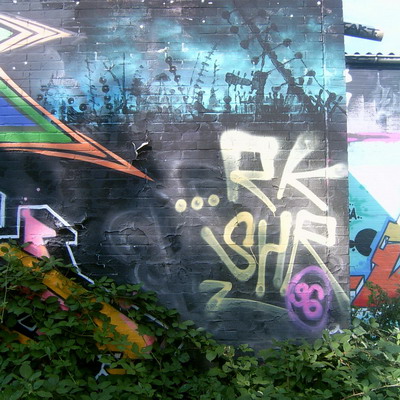 Graffiti and street art from a photo tour in Bremen including colourful sprayed tags and top-to-bottoms.