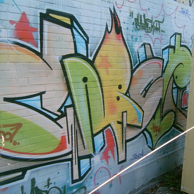 Graffiti and street art from a photo tour in Bremen including colourful sprayed tags and top-to-bottoms.