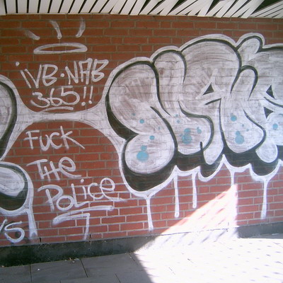 Graffiti and street art from a photo tour in Bremen including colourful sprayed tags and top-to-bottoms.