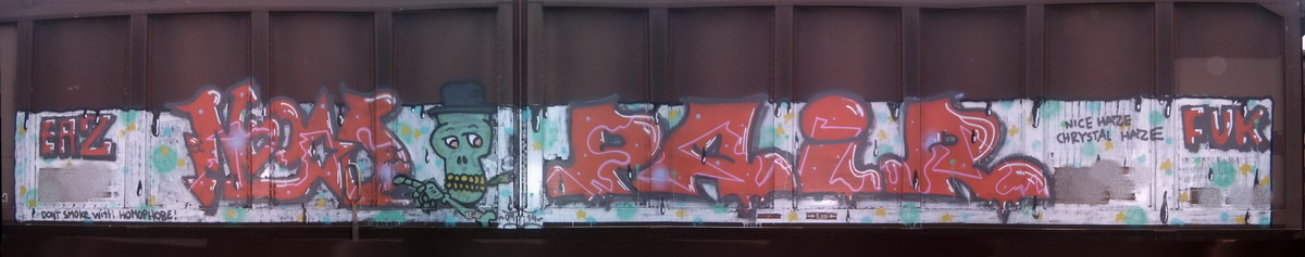 Graffiti and street art from a photo tour in Bremen including colourful sprayed tags and top-to-bottoms.