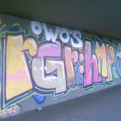 Graffiti and street art from a photo tour in Bremen including colourful sprayed tags and top-to-bottoms.