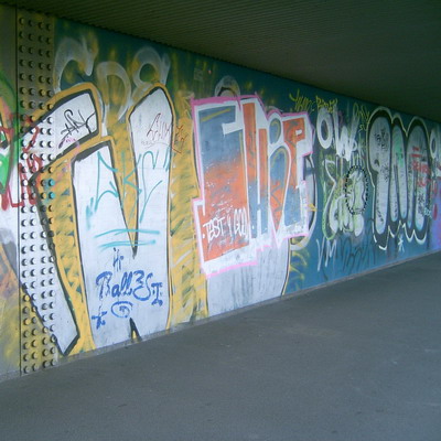 Graffiti and street art from a photo tour in Bremen including colourful sprayed tags and top-to-bottoms.