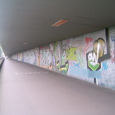 Graffiti and street art from a photo tour in Bremen including colourful sprayed tags and top-to-bottoms.
