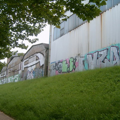 Graffiti and street art from a photo tour in Bremen including colourful sprayed tags and top-to-bottoms.