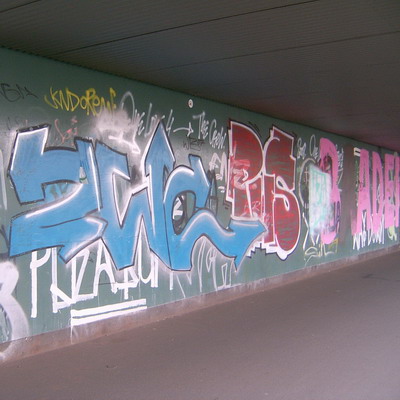 Graffiti and street art from a photo tour in Bremen including colourful sprayed tags and top-to-bottoms.