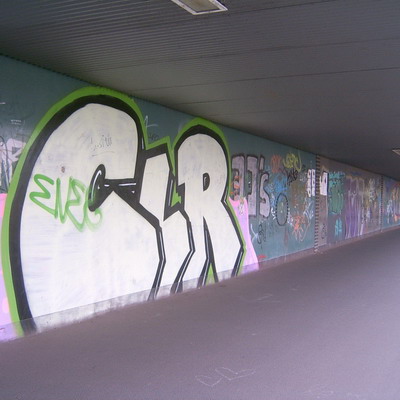 Graffiti and street art from a photo tour in Bremen including colourful sprayed tags and top-to-bottoms.