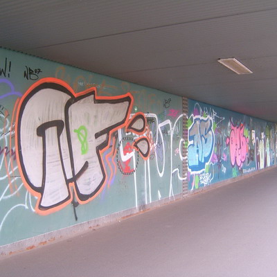 Graffiti and street art from a photo tour in Bremen including colourful sprayed tags and top-to-bottoms.