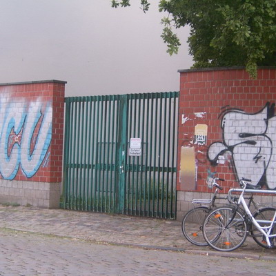 Graffiti and street art from a photo tour in Bremen including colourful sprayed tags and top-to-bottoms.