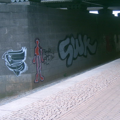 Graffiti and street art from a photo tour in Bremen including colourful sprayed tags and top-to-bottoms.