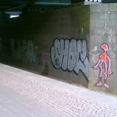 Graffiti and street art from a photo tour in Bremen including colourful sprayed tags and top-to-bottoms.
