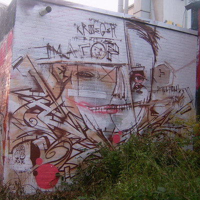 Graffiti and street art from a photo tour in Bremen including colourful sprayed tags and top-to-bottoms.