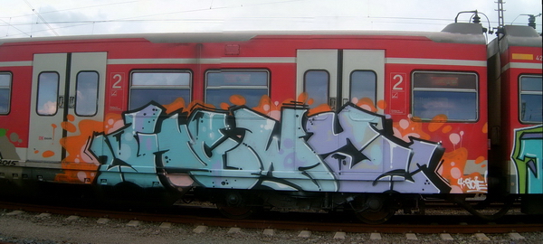 Graffiti and street art from a photo tour in Bremen including colourful sprayed tags and top-to-bottoms.