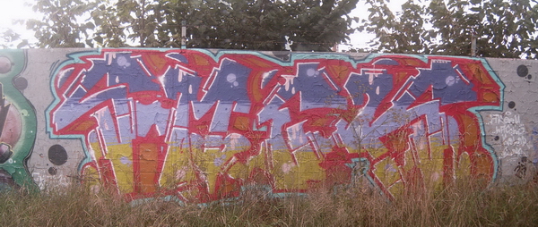 Graffiti and street art from a photo tour in Bremen including colourful sprayed tags and top-to-bottoms.