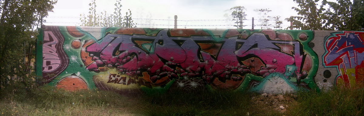 Graffiti and street art from a photo tour in Bremen including colourful sprayed tags and top-to-bottoms.