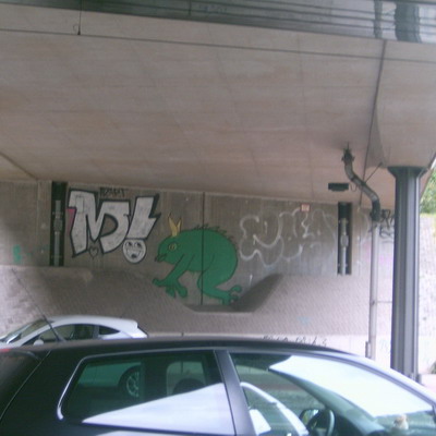 Graffiti and street art from a photo tour in Bremen including colourful sprayed tags and top-to-bottoms.