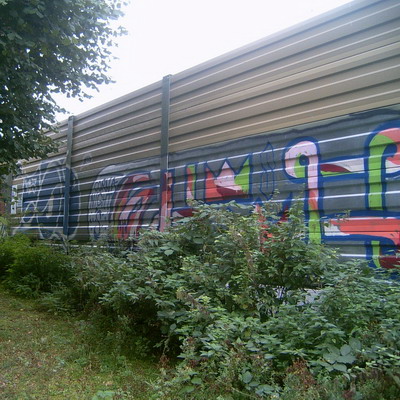 Graffiti and street art from a photo tour in Bremen including colourful sprayed tags and top-to-bottoms.