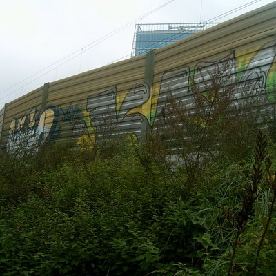 Graffiti and street art from a photo tour in Bremen including colourful sprayed tags and top-to-bottoms.