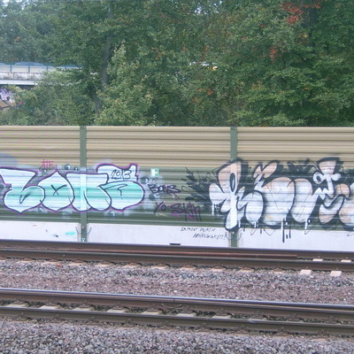 Graffiti and street art from a photo tour in Bremen including colourful sprayed tags and top-to-bottoms.