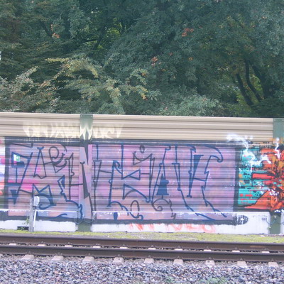 Graffiti and street art from a photo tour in Bremen including colourful sprayed tags and top-to-bottoms.