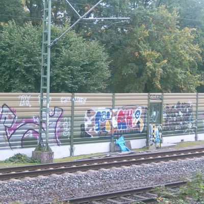 Graffiti and street art from a photo tour in Bremen including colourful sprayed tags and top-to-bottoms.