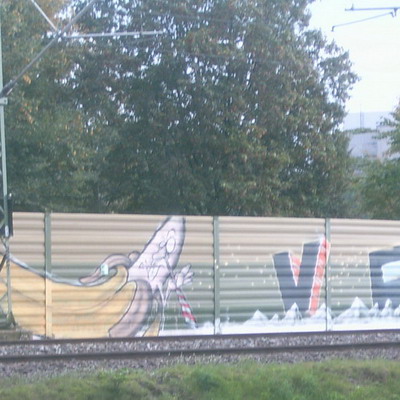 Graffiti and street art from a photo tour in Bremen including colourful sprayed tags and top-to-bottoms.