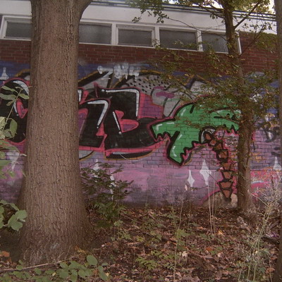 Graffiti and street art from a photo tour in Bremen including colourful sprayed tags and top-to-bottoms.