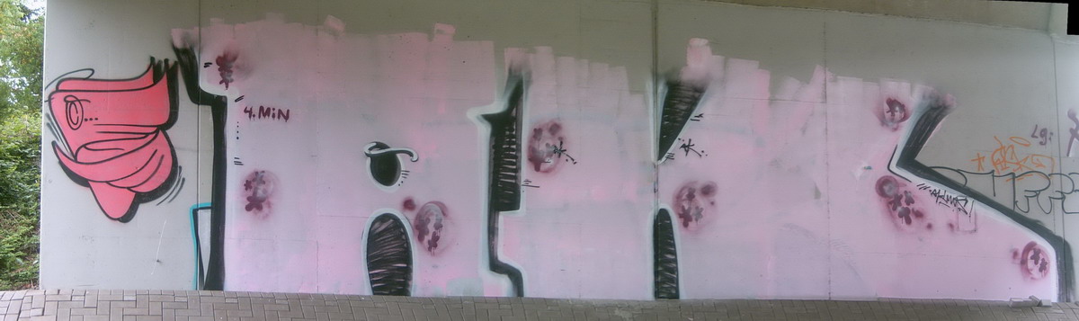 Graffiti and street art from a photo tour in Bremen including colourful sprayed tags and top-to-bottoms.