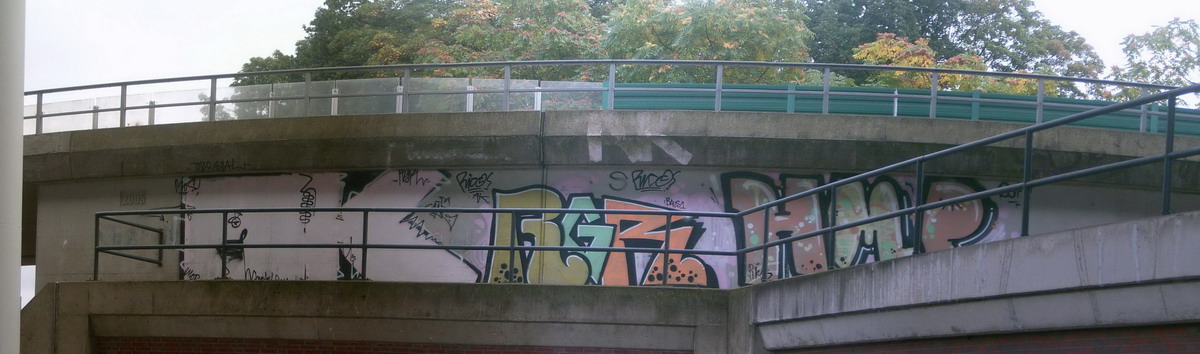 Graffiti and street art from a photo tour in Bremen including colourful sprayed tags and top-to-bottoms.