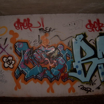 Graffiti and street art from a photo tour in Bremen including colourful sprayed tags and top-to-bottoms.