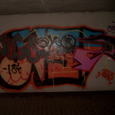 Graffiti and street art from a photo tour in Bremen including colourful sprayed tags and top-to-bottoms.