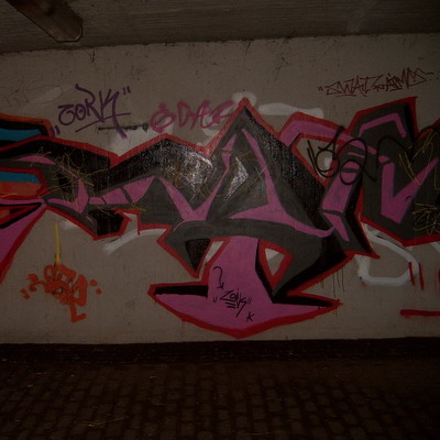 Graffiti and street art from a photo tour in Bremen including colourful sprayed tags and top-to-bottoms.