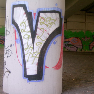Graffiti and street art from a photo tour in Bremen including colourful sprayed tags and top-to-bottoms.