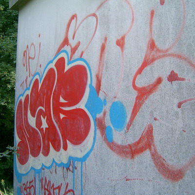 Graffiti and street art from a photo tour in Bremen including colourful sprayed tags and top-to-bottoms.