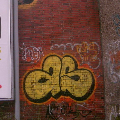 Graffiti and street art from a photo tour in Bremen including colourful sprayed tags and top-to-bottoms.