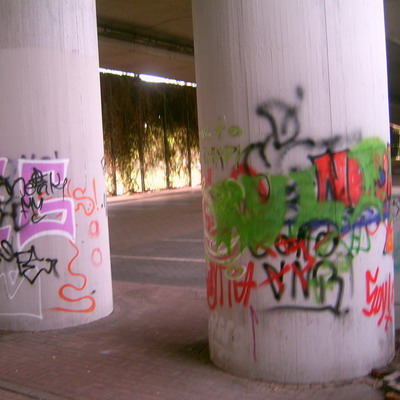 Graffiti and street art from a photo tour in Bremen including colourful sprayed tags and top-to-bottoms.