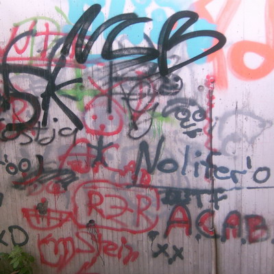 Graffiti and street art from a photo tour in Bremen including colourful sprayed tags and top-to-bottoms.