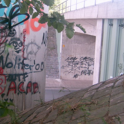 Graffiti and street art from a photo tour in Bremen including colourful sprayed tags and top-to-bottoms.