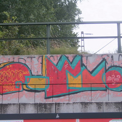 Graffiti and street art from a photo tour in Bremen including colourful sprayed tags and top-to-bottoms.