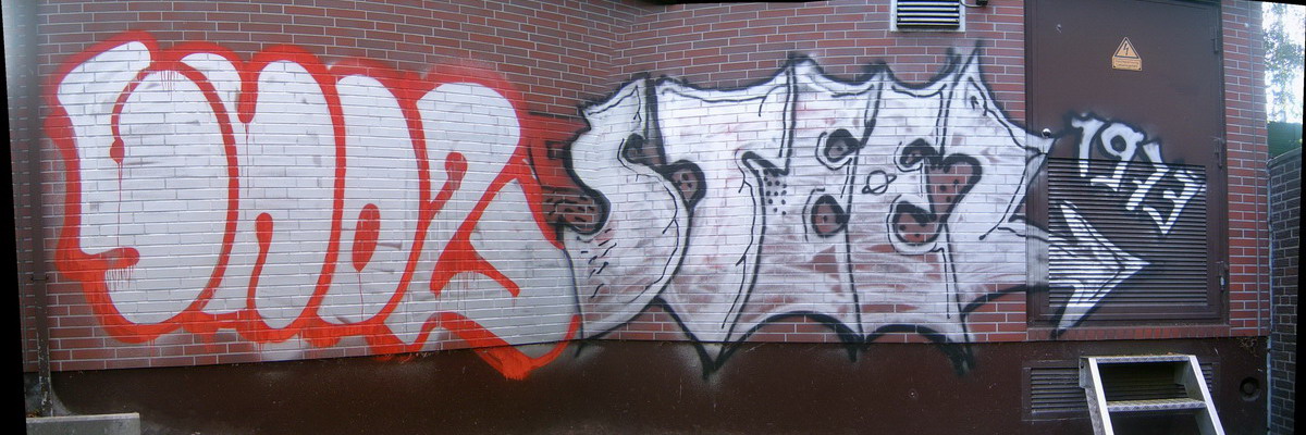 Graffiti and street art from a photo tour in Bremen including colourful sprayed tags and top-to-bottoms.